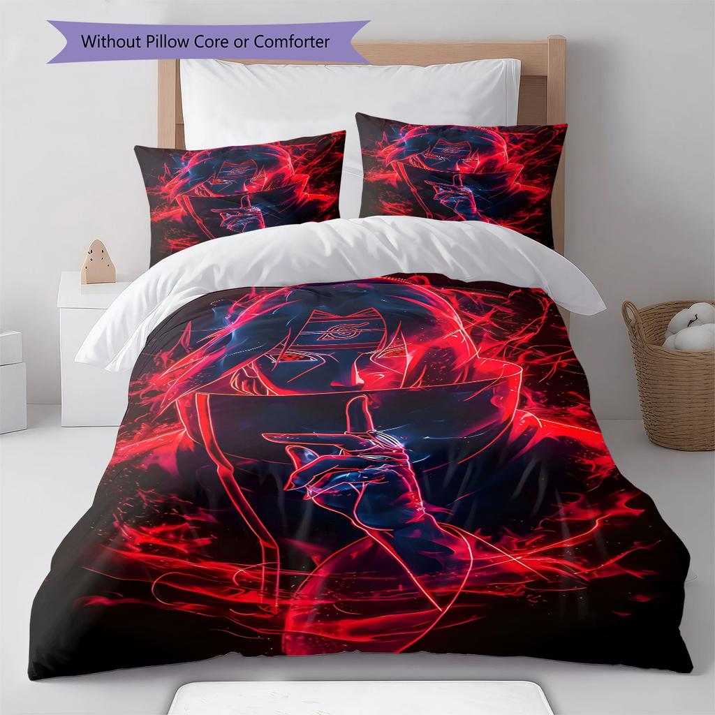 Juego de Ropa de Cama con Estampado de Dibujos Animados Colcha Funda de Colcha Funda de Almohada Decoración del Hogar Regalo de Cumpleaños (1 * funda nórdica + 2 * fundas de almohada, sin núcleo)
