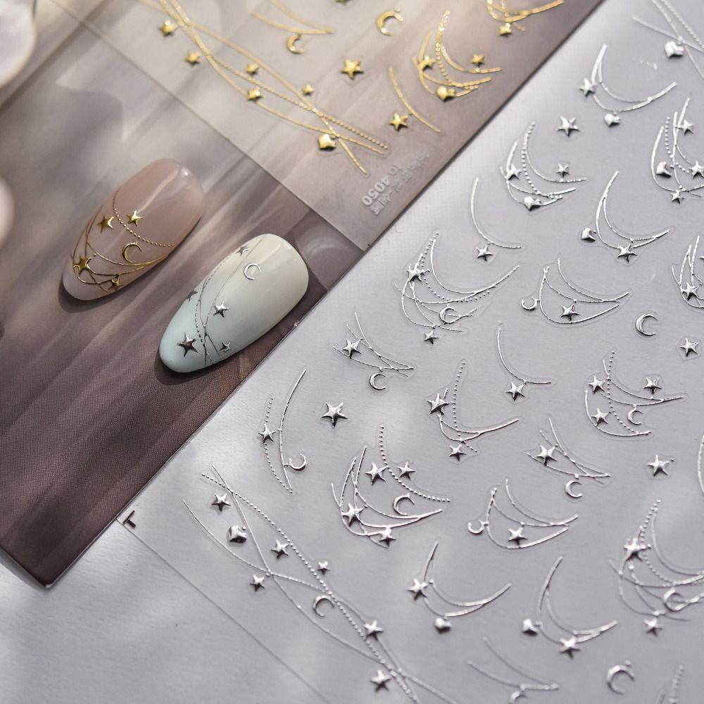5D Effect Manicure Decals Self-Adhesive Nail Sliders Elegant Nail Decorations Beauty Manicure