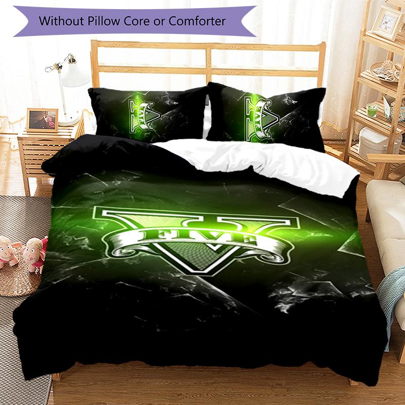 GTA 3pcs Bedding Set Duvet Cover Closure Includes 1 Duvet Cover & 2 Pillowcases for All Seasons Bedroom Home Dorm Decor