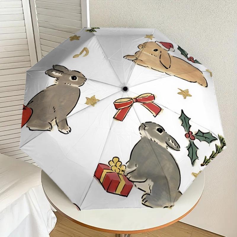 1pc rabbits Automatic Open/Close Umbrella, 8-Rib Sturdy Frame,Ideal Birthday/Gift for Men & Women, Outdoor Accessory yy251126047