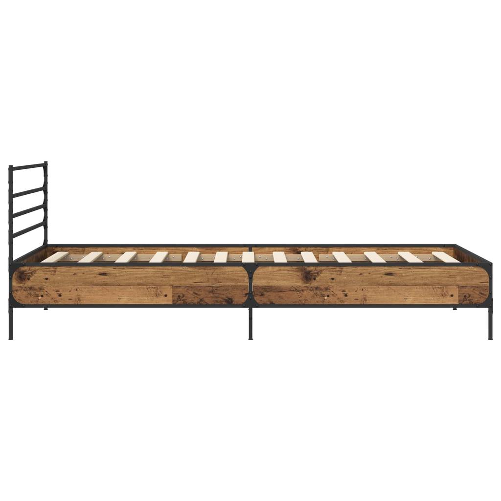 Bed Frame Reclaimed Wood Look 80 x 200 cm Engineered Wood