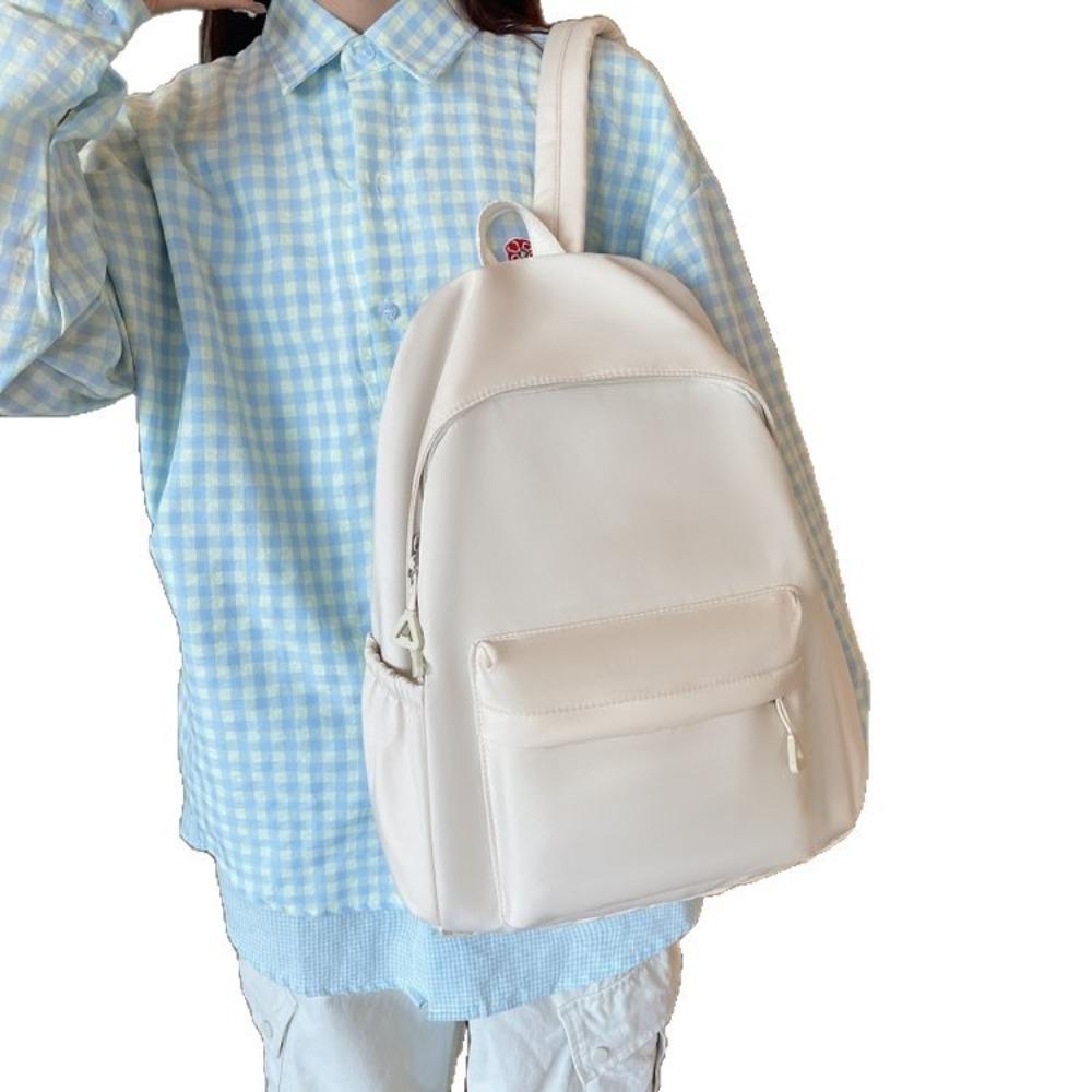 New backpack large-capacity solid color primary and secondary school student bag Korean version of versatile college style school bag