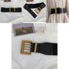 Wide Black Trendy Waist Belt For Women Comfortable Elastic Faux Leather Style