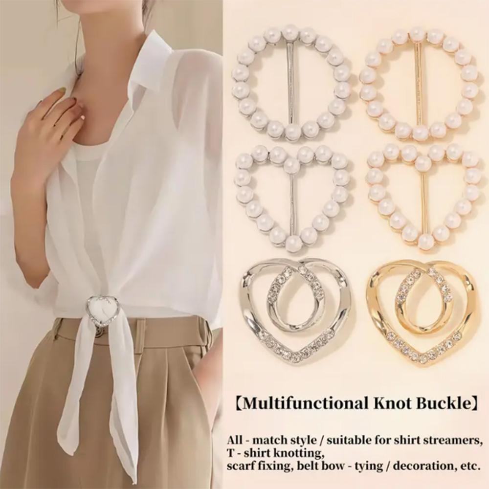 Fashion Silk Scarf and Shirt Knot Buckle - Clothing Accessory