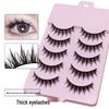 Manga Eyes Little Devil Thick Curled False Eyelashes – Natural Black with Hard Stem for Double Eyelid