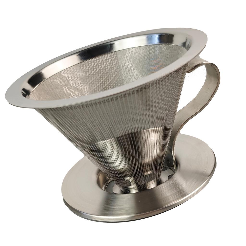 Stainless Steel Coffee Dripper Hand Drip Coffee Maker Stainless Steel Filter Cup Manual Coffee Filter for Home Use