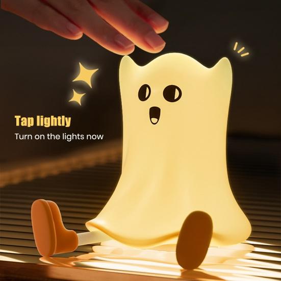 Magician Night Light 3 Brightness Levels Ghost Pumpkin Design Warm