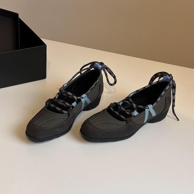 Cowhide version Small leather platform ballet shoes Women's straps Mary Jane single shoes Muffin loafer small leather shoes