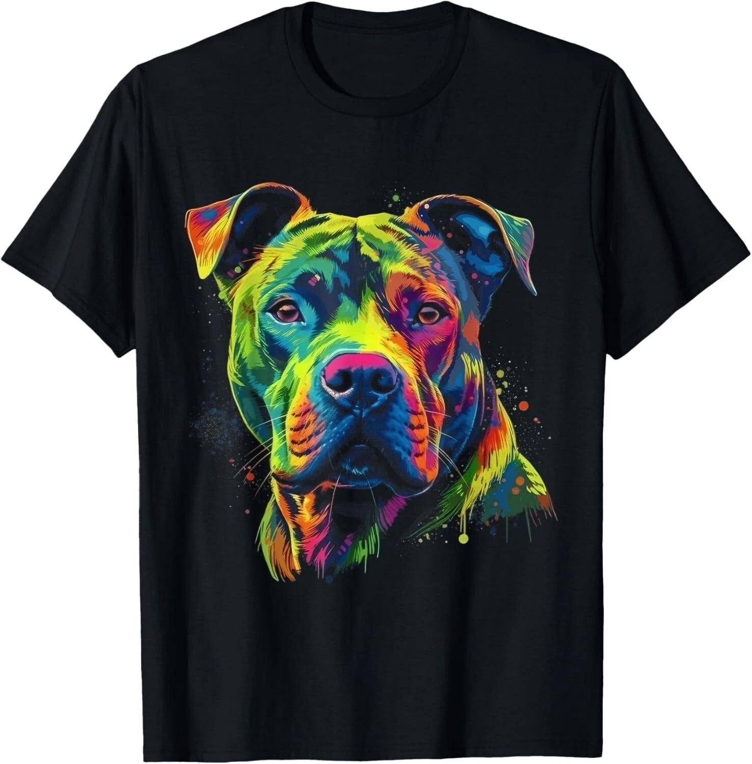 Мама питбуля Любитель собак Разноцветный Художественный Владелец питбуля Женский Подарок Унисекс Футболка 2XL