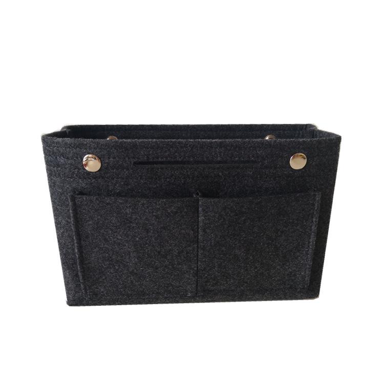 Large Capacity Felt Makeup Bag: Multifunctional Women's Travel Organizer with Snap Closure