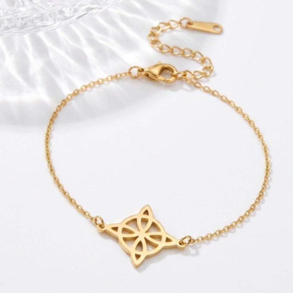 Witch Knot Adjustable Stainless Steel Hollow Bracelet - Fashionable Beach & Summer Accessory