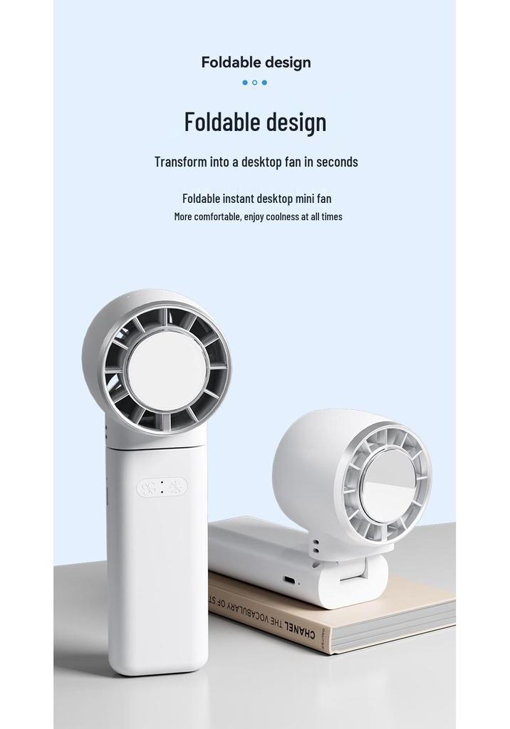 Portable USB Folding High-Speed Handheld Fan with Cross-Border Semiconductor Cooling and Strong Wind