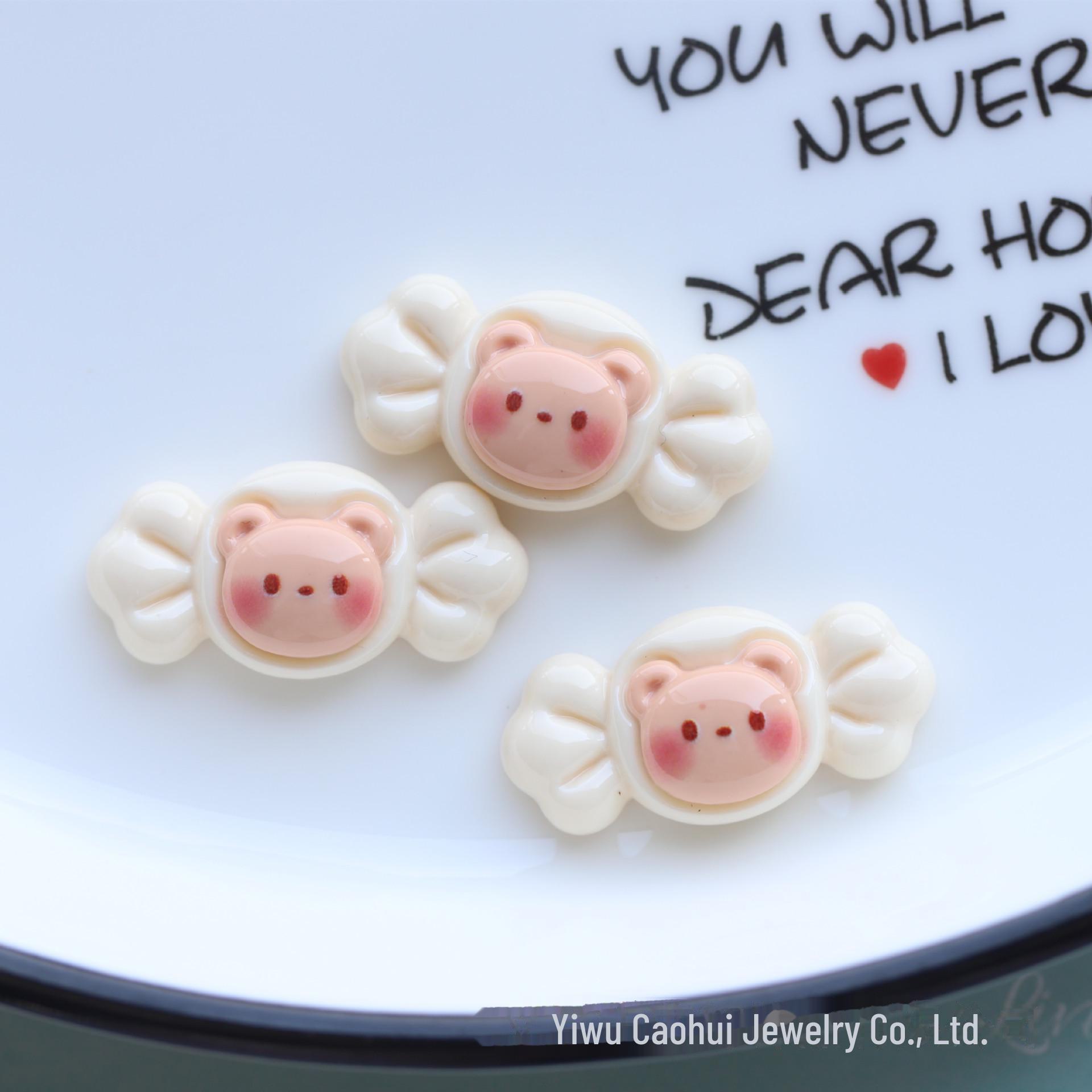 

Очаровательные блестящие мультяшные аксессуары для волос из смолы: Детские шпильки, кольца, зажимы и нашивки для поделок своими руками Size: 1.8cm x 2.0cm