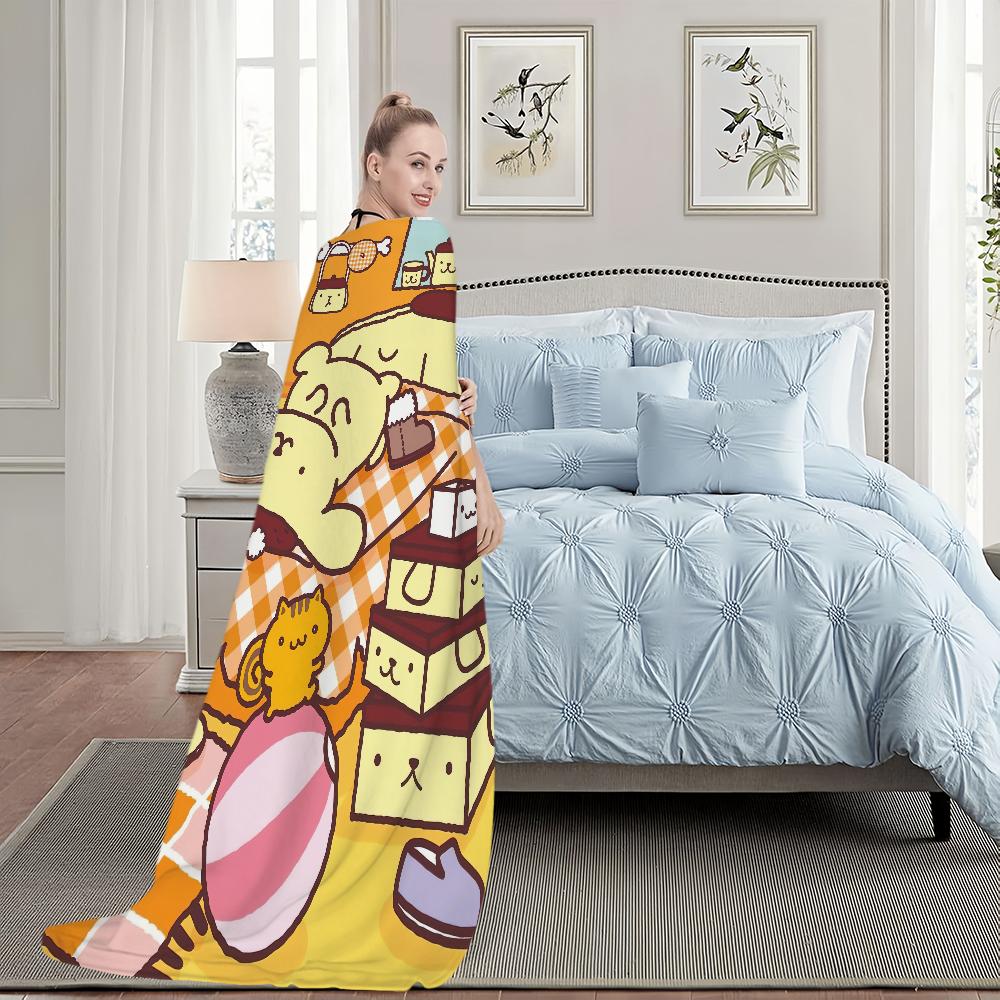 P-Pompompurin Cute Blanket For Soft Throw Blanket for Picnic Bed Sofa Home Bedroom Cozy Warm Comfortable