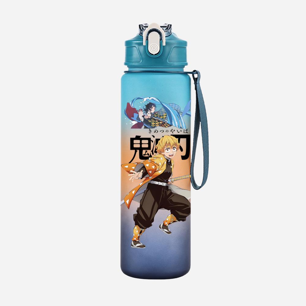 Anime Demon Slayer Aufdruck Wasserbecher Dämonenjäger Große Kapazität Outdoor Tragbar Blaue Trinkflasche für Jungen Mädchen Geschenk