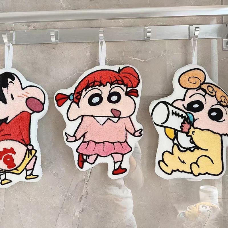 **Kawaii Crayon Shin-Chan Cartoon Cute Hand Towel Water-Absorbent Coral Fleece Kitchen Quick-Drying Shower Room Supplies