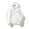 Mens Streetwear Hoodie With 3D Silicone Letter Print Oversized Fit Fleece-Lined Cotton Sweatshirt Winter