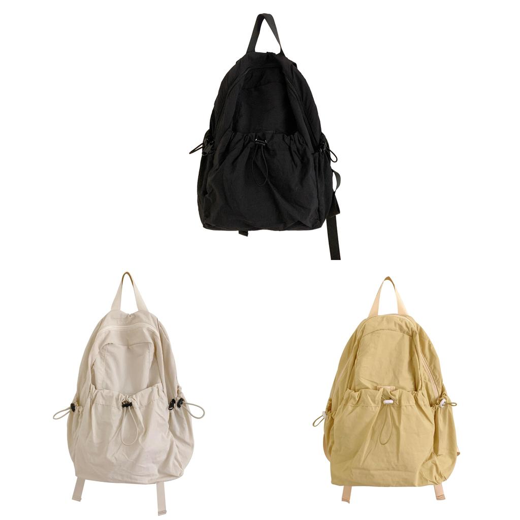 Nylon Folded Backpack For Casual Travel With Drawstring Closure For Students