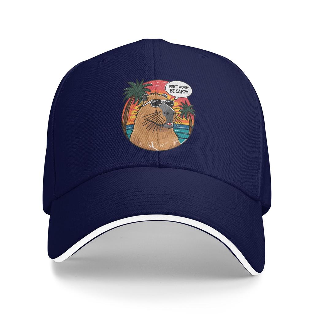 Capybara Dont worry Be Cappy Casual Baseball Cap Summer  Trucker Hat Tennis Skate Hip Hop Hats Women Men y2k Cool Baseball Caps