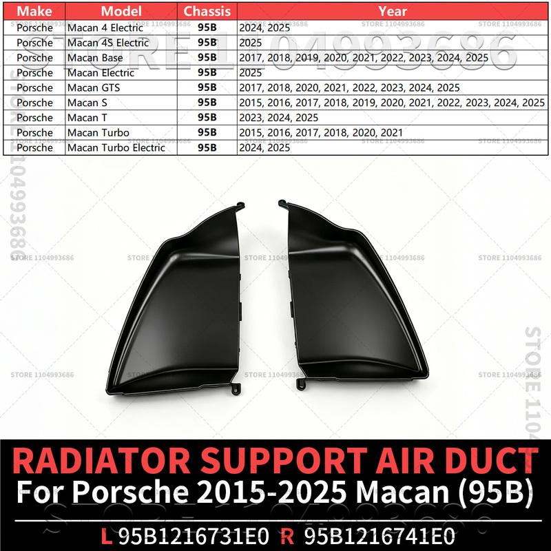 For Porsche 2015-2025 Macan 95B Front Bumper RADIATOR SUPPORT AIR DUCT OEM 95B121671E0 95B121674C1E0 95B1216731E0 95B1216741E0
