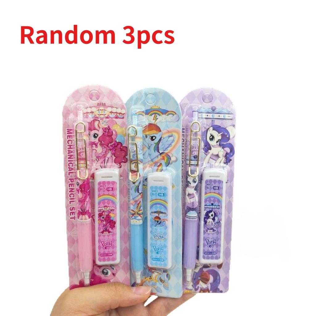 My Little Pony Automatic Pencil Set, Unsharpenable Continuous Lead, Cartoon Push-Button Mechanical Pencil