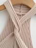 Elegant Off-the-Shoulder Halter Knit Vest - Women's Slimming Sexy Style