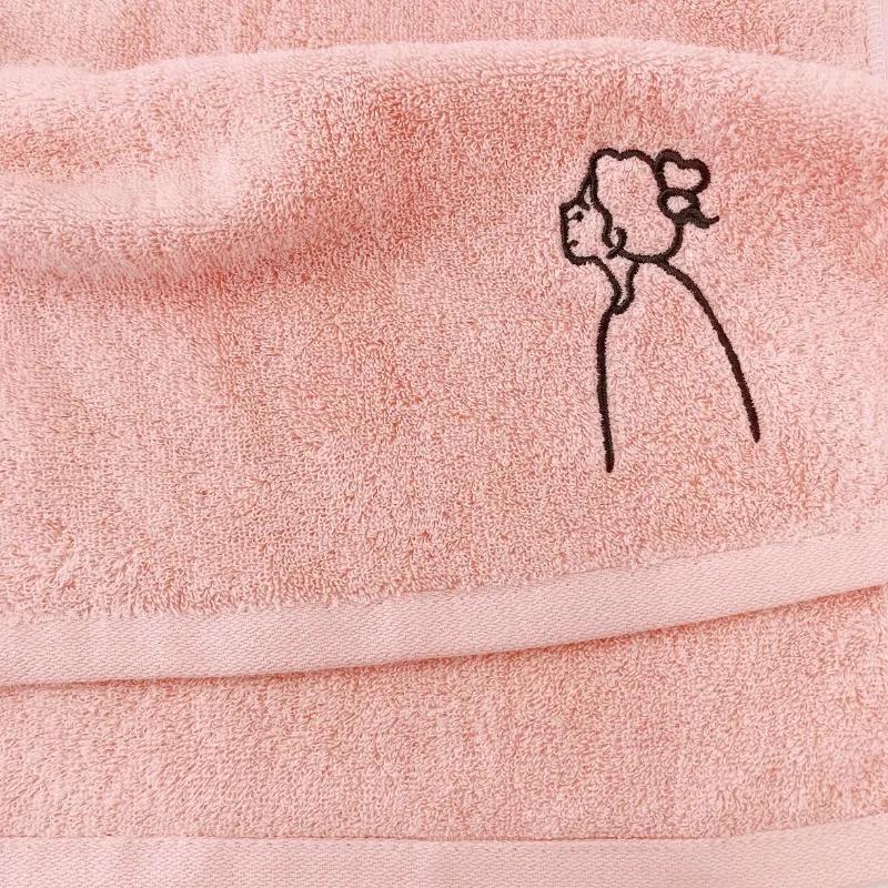 Embroidered Cotton Comfortable Absorbent Household Face Wash Towel All-Purpose Reusable Korean Fashion Lovely Daily Simple Chic