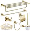 Minimalist Brushed Gold Towel Rack - 304 Stainless Steel Bathroom Hardware Hanger