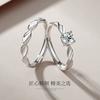2pcs Couple 925 Sterling Silver Rings Sparkly Zircon for Women and Men Superior Luxury Wedding Jewelry Anniversary Gift