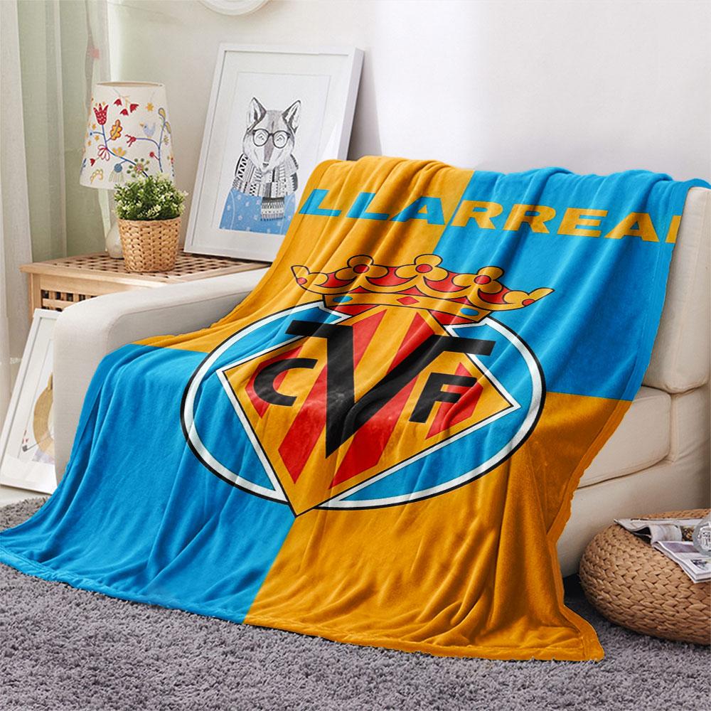 Coperta in Flanella con Logo Villarreal, Alta Qualità, Confortevole per Tutte le Stagioni, Decorazione per la Casa, Calore e Comfort
