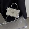 Advanced Moon Lock Bag New Solid Color Square Lacquered Leather Bag Handbag Chain Shoulder Cross Bag