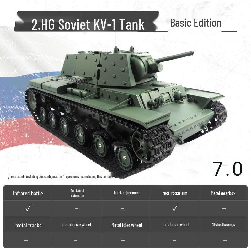 

Металлический танк на радиоуправлении Heng Long КВ-1 - Внедорожный, Стреляющий, Электрическая модель из сплава, Военный 3878 1800mAh Standard Capacity