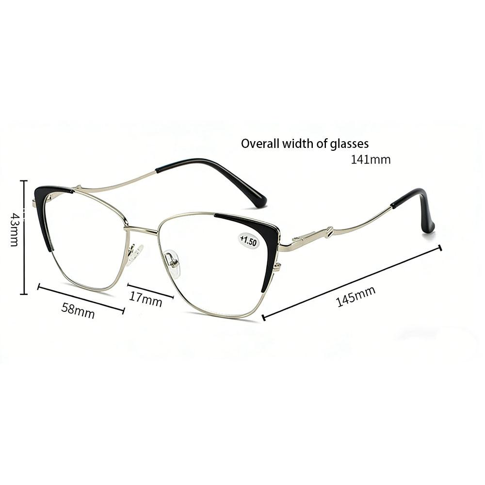 HD Anti-blue Light Fashion Cat-eye Metal Presbyopia Glasses Women Men Comfortable Eye Protection Eyewear +1.0 To +4.0