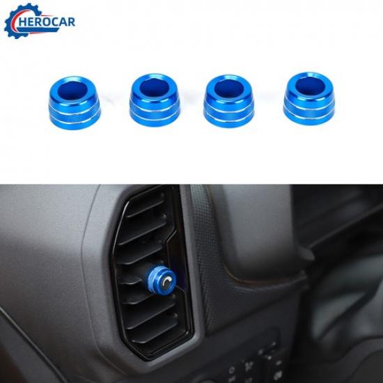 

4pcs AC Air Conditioner Outlet Vent Ring Trim for Ford Bronco Sport + Blue