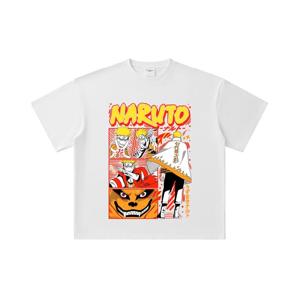 260 GSM Double Yarn 32 Count 100% Cotton Naruto V2 Hokage Print Unisex Heavy Cotton T Shirt