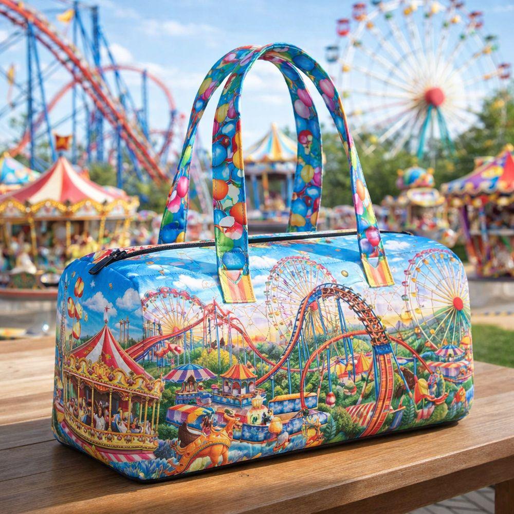 3D Independent Station Bus Series Women's Travel Yoga Handbag with Fashion Print