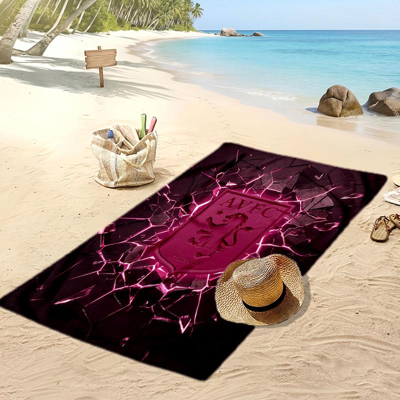 Asciugamano da Spiaggia con Stampa Calcio Aston Villa, Asciugamano Grande Morbido ad Asciugatura Rapida per Spiaggia Campeggio Nuoto