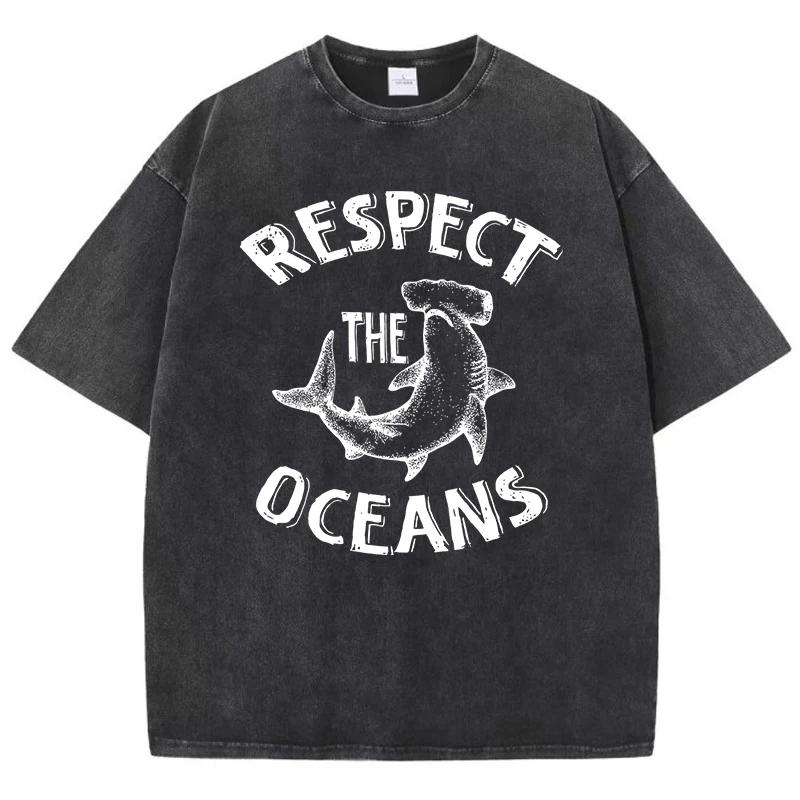 Respect The Coeans Printed Men'S Tshirt Lovely Loose Fitting T-Shirt Outdoor Retro T-Shirts Holiday Outdoor Short Sleeved