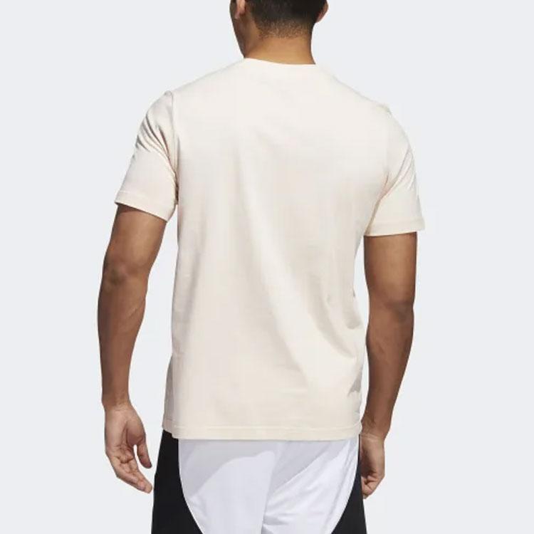 Adidas Sport Casual Print Crew Neck Short Sleeve T-Shirt Men Tops Light-Pink GE4521