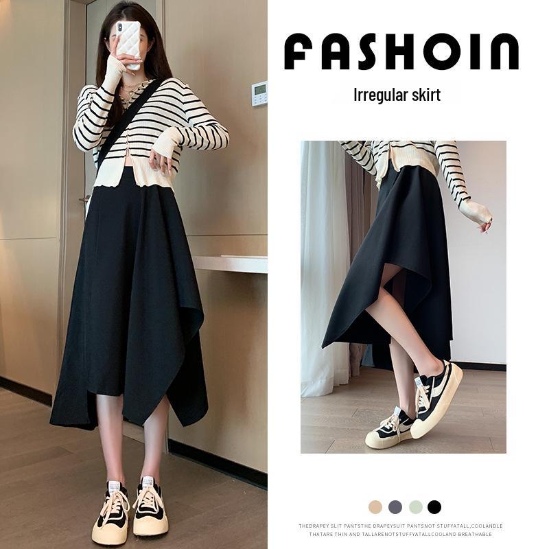 Plus Size High Waist A-Line Mid-Length Summer Skirt for Women