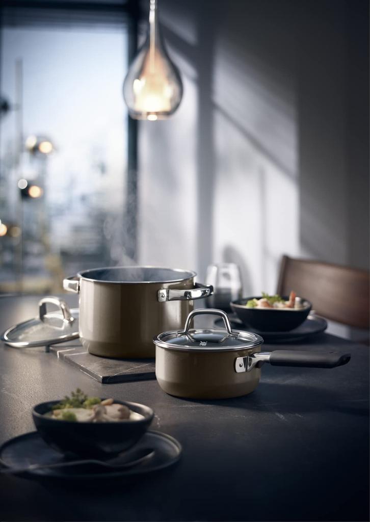 Кастрюля WMF Fusion Tech High 20 см DR IH, совместимая с газовым огнем, безводная, W0514375290 (Темная латунь)