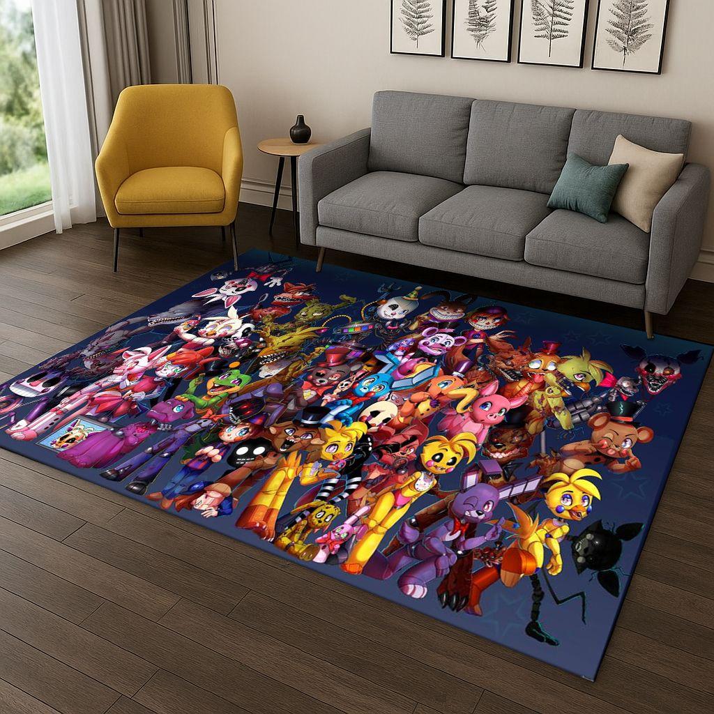Tappeto Cartoon 3D F-FNAF per Camera da Letto Soggiorno Divano Zerbino Decorazione Casa, Tappeto Area Giochi Bambini Antiscivolo Regalo di Natale