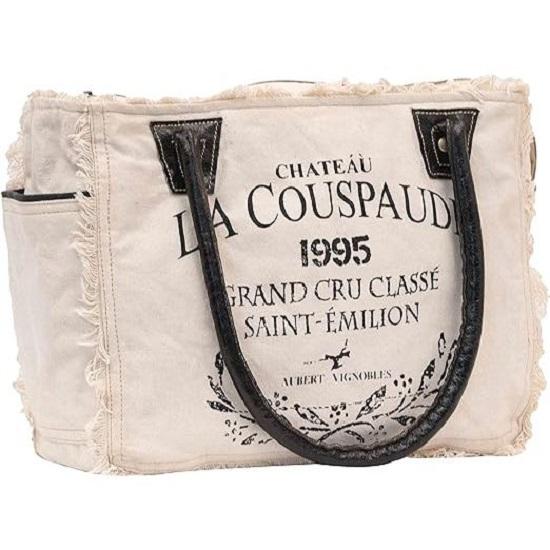 Canvas Hand Bag & Cowhide Tote Bag Radiant Upcycled Canvas & Cowhide Leather Bag for Women