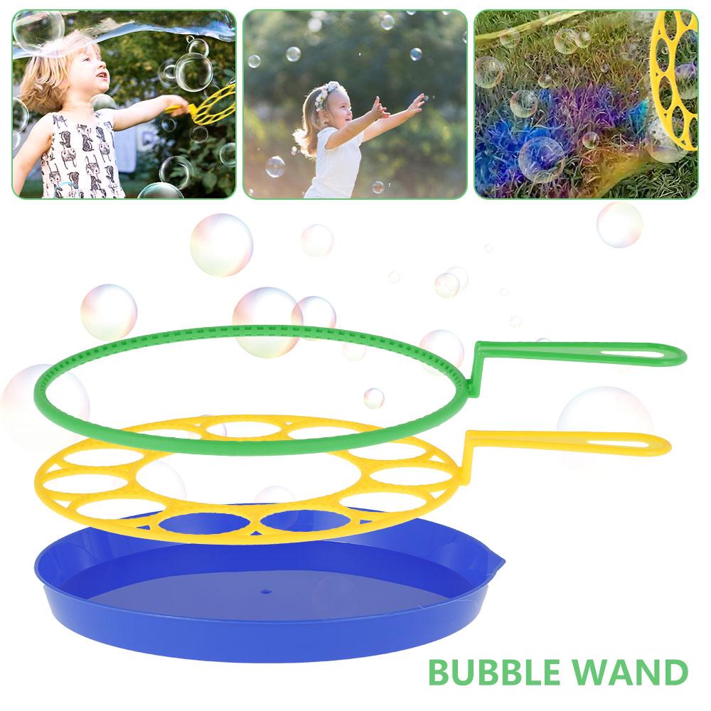 Big Bubble Wands Set Toys Large Bubble Making Maker with Tray for Kids Adult Summer Outdoor Party Favors Gifts Birthday Games