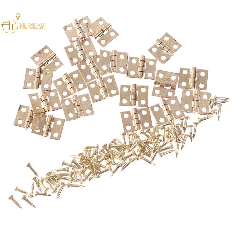 20 Stück Schranktürscharniere Messingbeschichtet Mini Scharnier Klein Dekorativ Schmuck