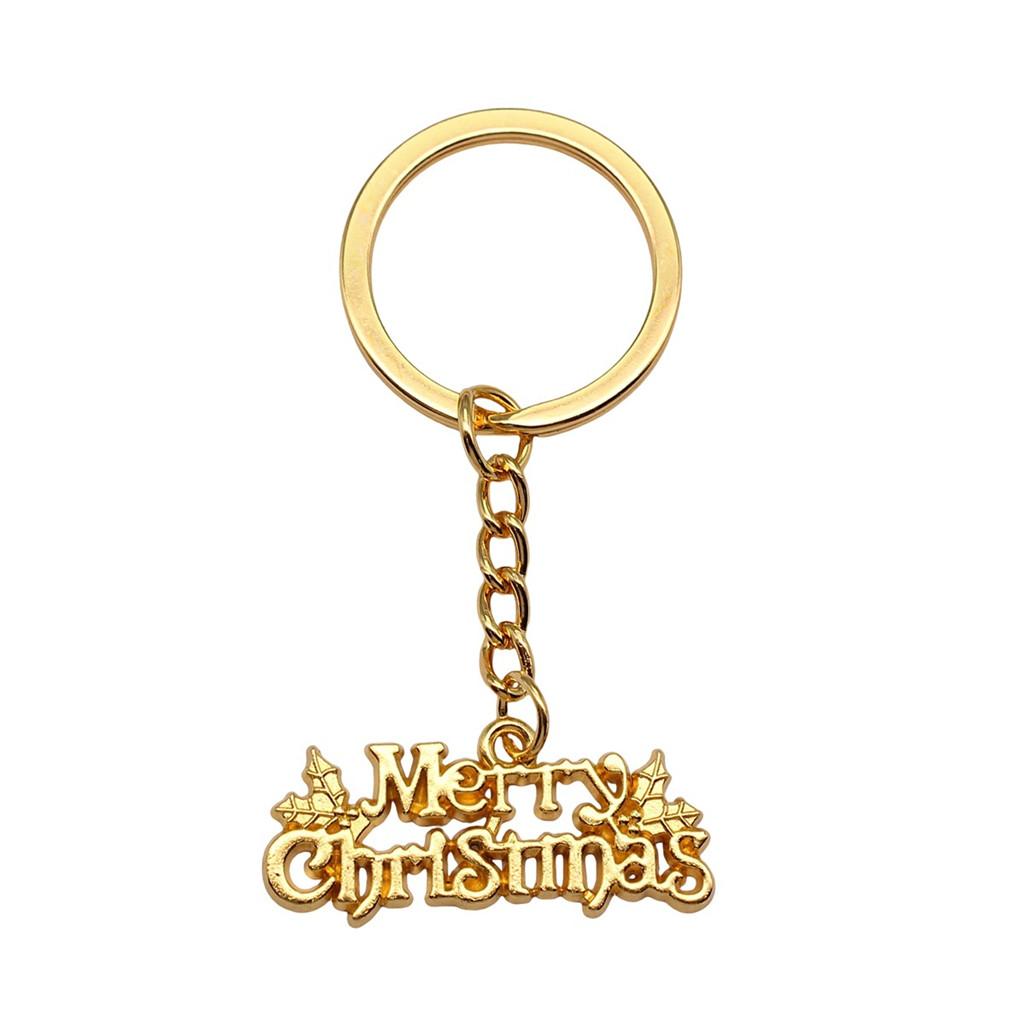 Merry Christmas Keychain Letter Charm Holiday Key Holder 28mm Ring