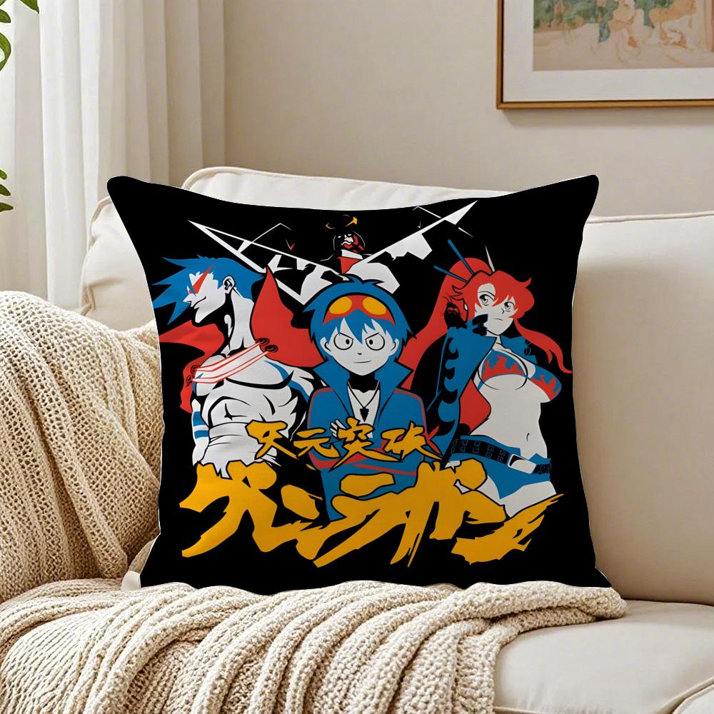 Anime explosive GGurren LLagann Cushion Cover Pillowcase Antidustmite living Room Sofa Decor Cushion Room
