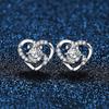 Eternal Heart Zircon Stud Earrings – Elegant Hollow Design, European & American Fashion