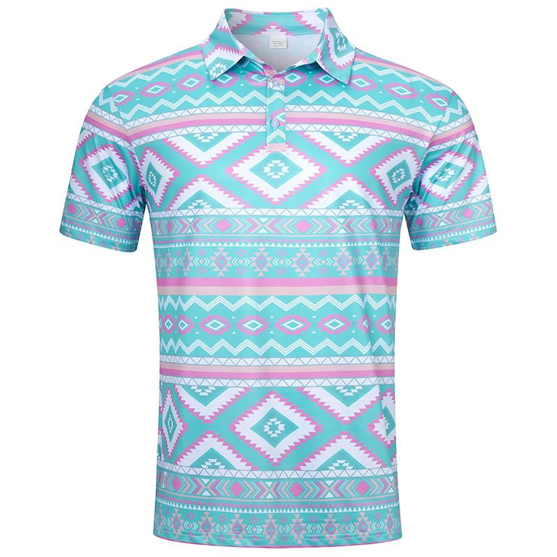 Hawaiian Flower Plants 3D Print Polo Shirts For Men Clothes Harajuku Short Sleeve Cool Button