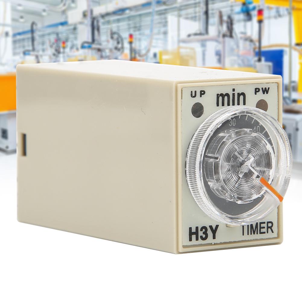 H3Y2 Delay Timer 8 Pin Timer Relay 0~60 Minutes Dial Type 5A for Multiple Purpose  Less Than Br More Than (220VAC )